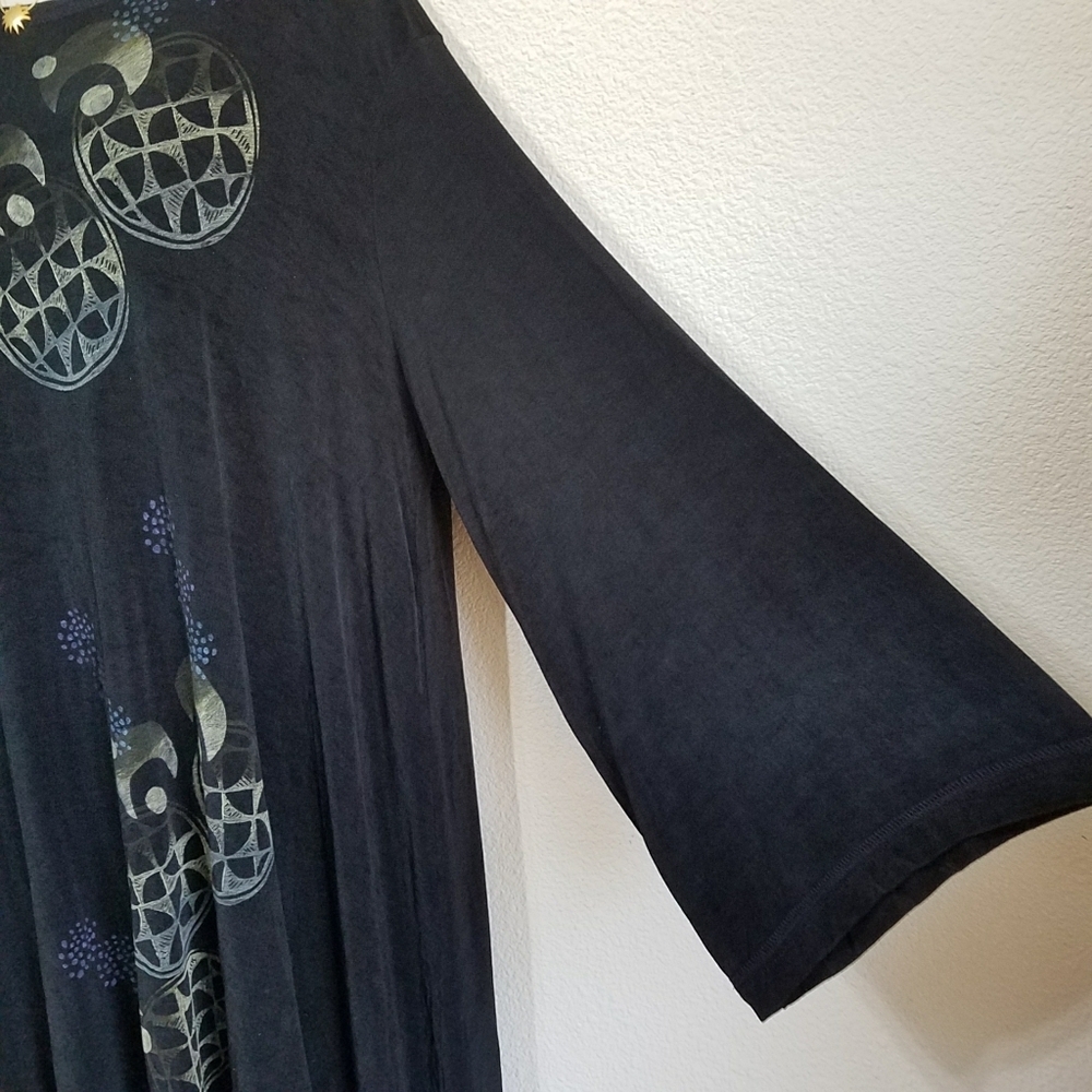 Blue Fish 1996 Printed Long Sleeve Lagenlook Dress - Picture 7 of 11